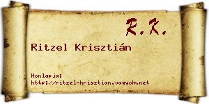 Ritzel Krisztián névjegykártya